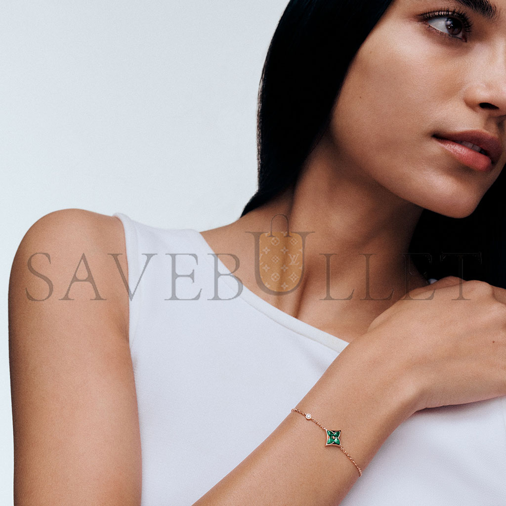 l**is V*t*n colour blossom bb star bracelet, pink gold, malachite and diamond q05504